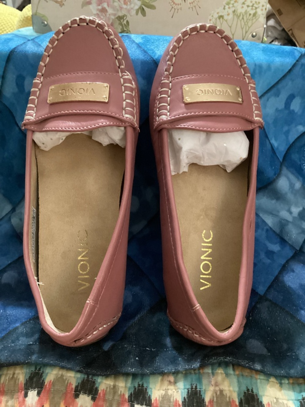 Vionic Mauve Pink Leather Slip-On Loafers